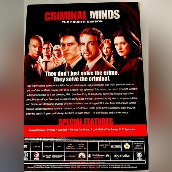 Criminal minds dvd season 4. - Picture 2 of 4